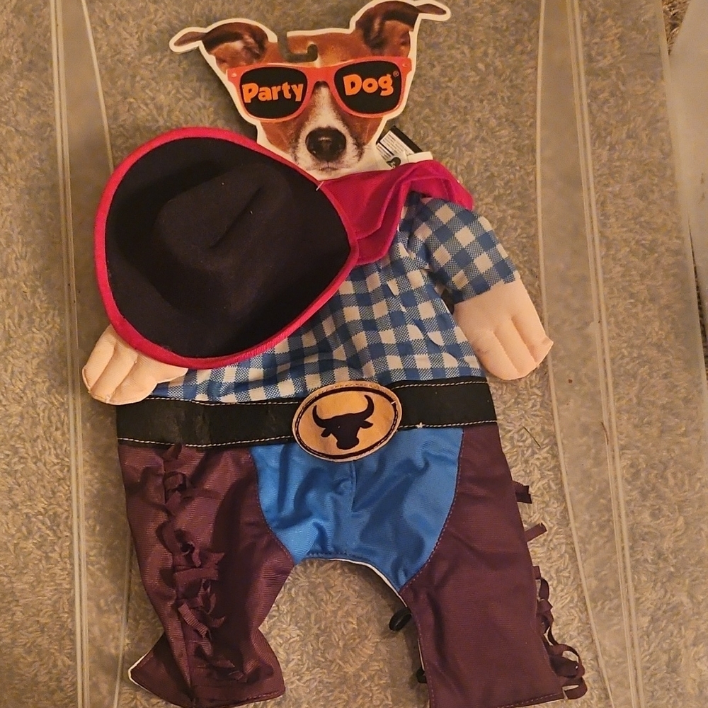 Party Dog Costume with Hat and Cape